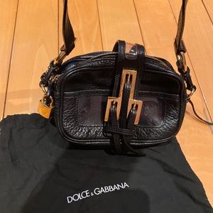 Dolce & Gabbana black leather mini shoulder bag